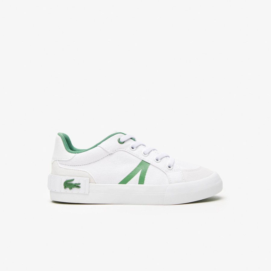 Kids Lacoste Shoes | Children'S Lacoste L004 Textile Trainers White & Green 082