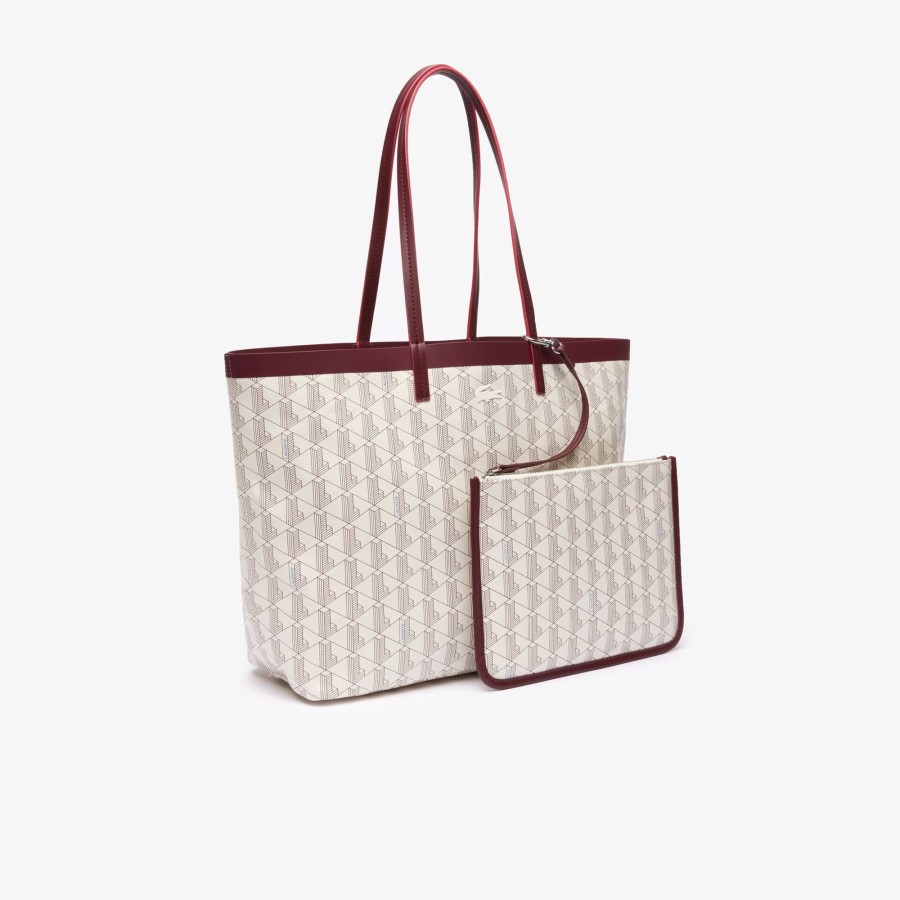 Women Lacoste Bags | Coated Canvas Monogram Tote Mono Farine Zin M62