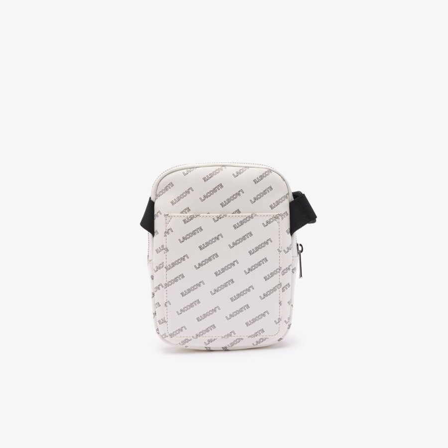 Men Lacoste Vertical Bags | Lcst Logo Print Satchel Farine Noir