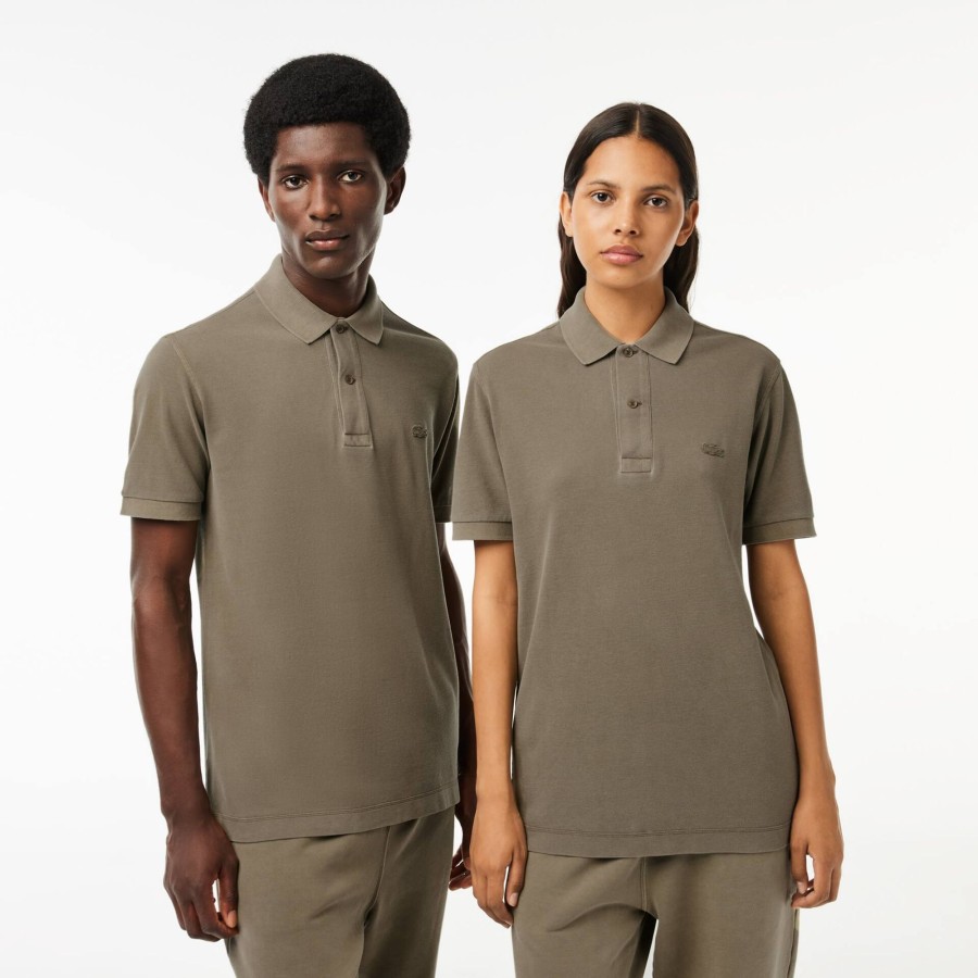 Women Lacoste Polo Shirts | Classic Fit Cotton Pique Polo Shirt Khaki Green S3I