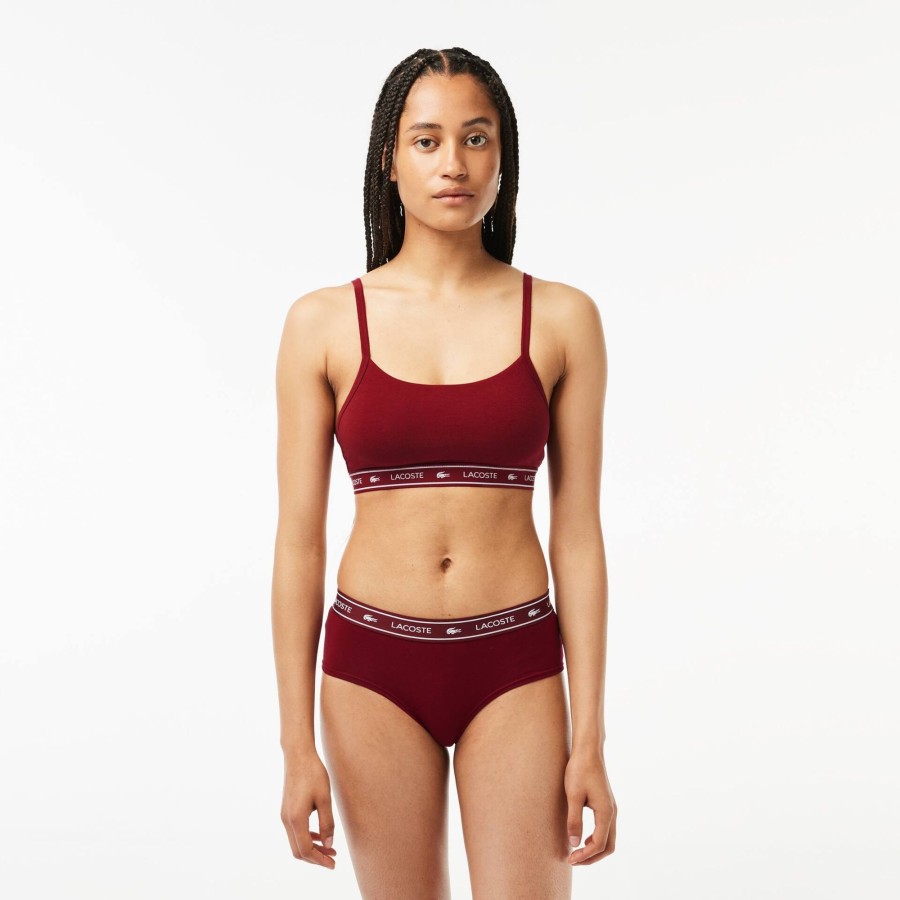 Women Lacoste Underwear & Loungewear | Branding Bandeau Bralette Bordeaux P41