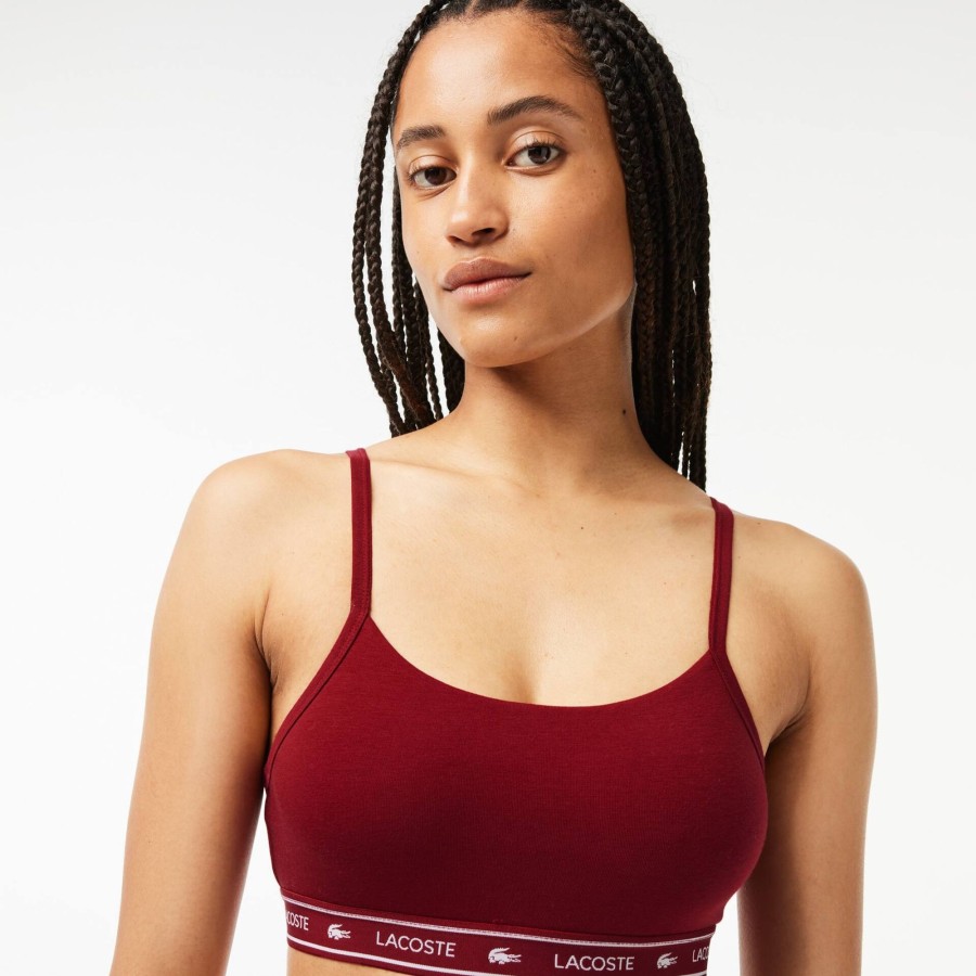 Women Lacoste Underwear & Loungewear | Branding Bandeau Bralette Bordeaux P41