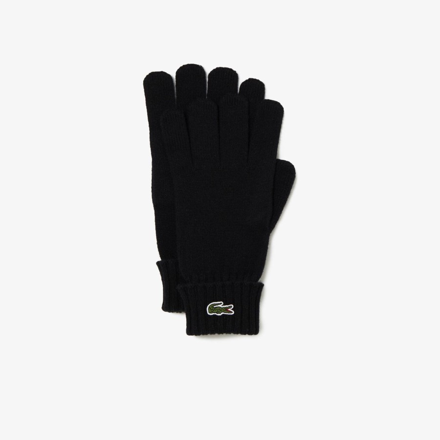 Women Lacoste Scarves & Stoles | Unisex Lacoste Wool Jersey Gloves Black 031