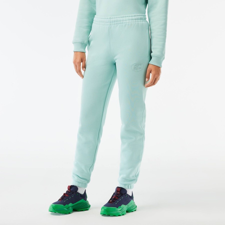 Women Lacoste Trousers & Shorts | Embroidered Jogger Track Pants Pastille Mint Green Lgf