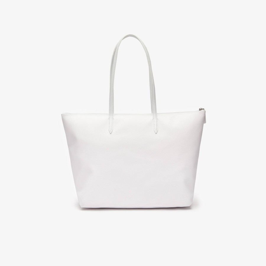 Women Lacoste Bags | Champs-Elysees Zip Tote Bag Bright White 001