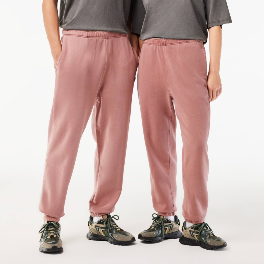 Women Lacoste Trousers & Shorts | Fleece Cotton Jogger Track Pants Pink Rzi