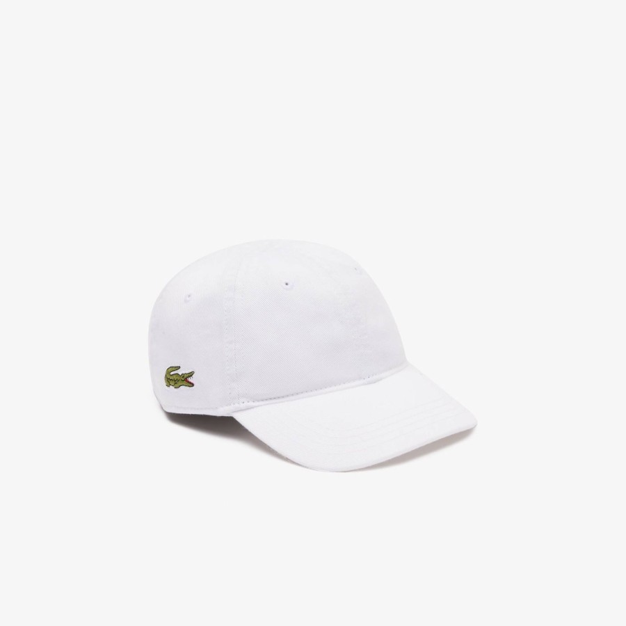 Kids Lacoste Accessories | Kids' Solid Gabardine Cap White 001