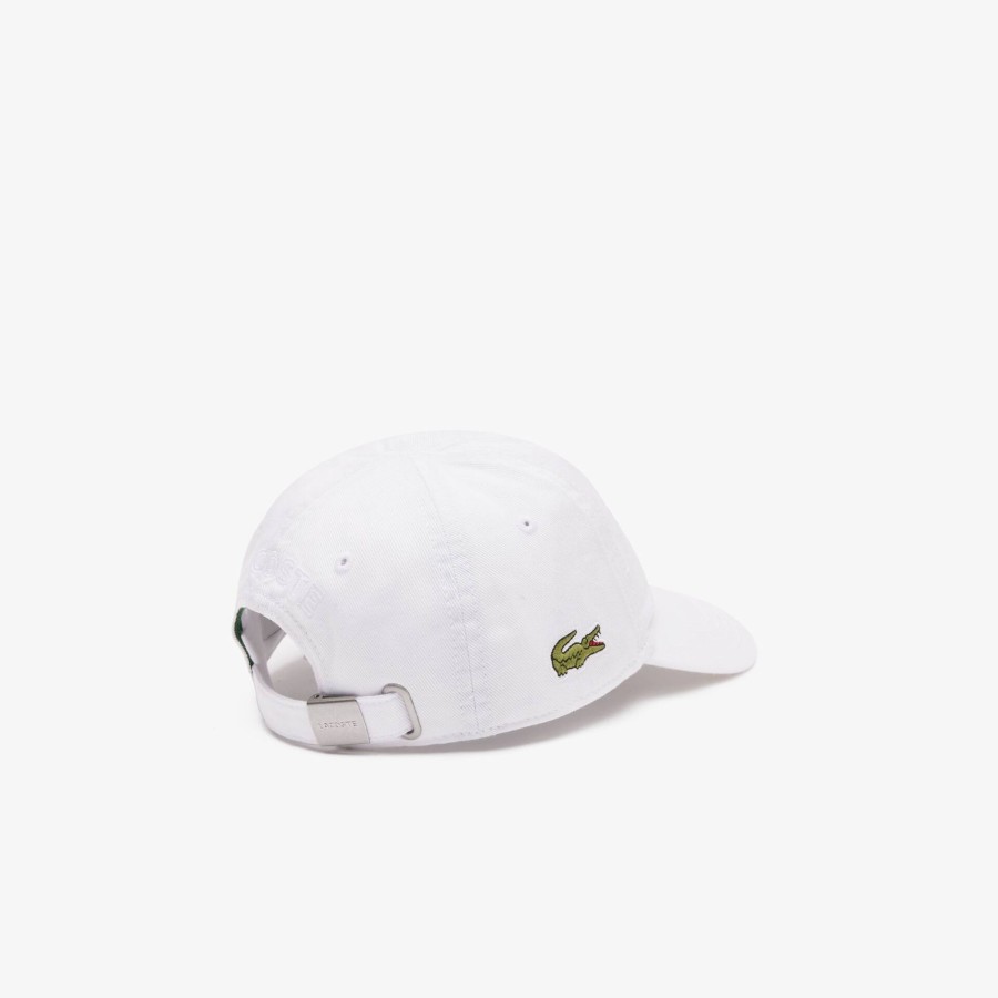 Kids Lacoste Accessories | Kids' Solid Gabardine Cap White 001