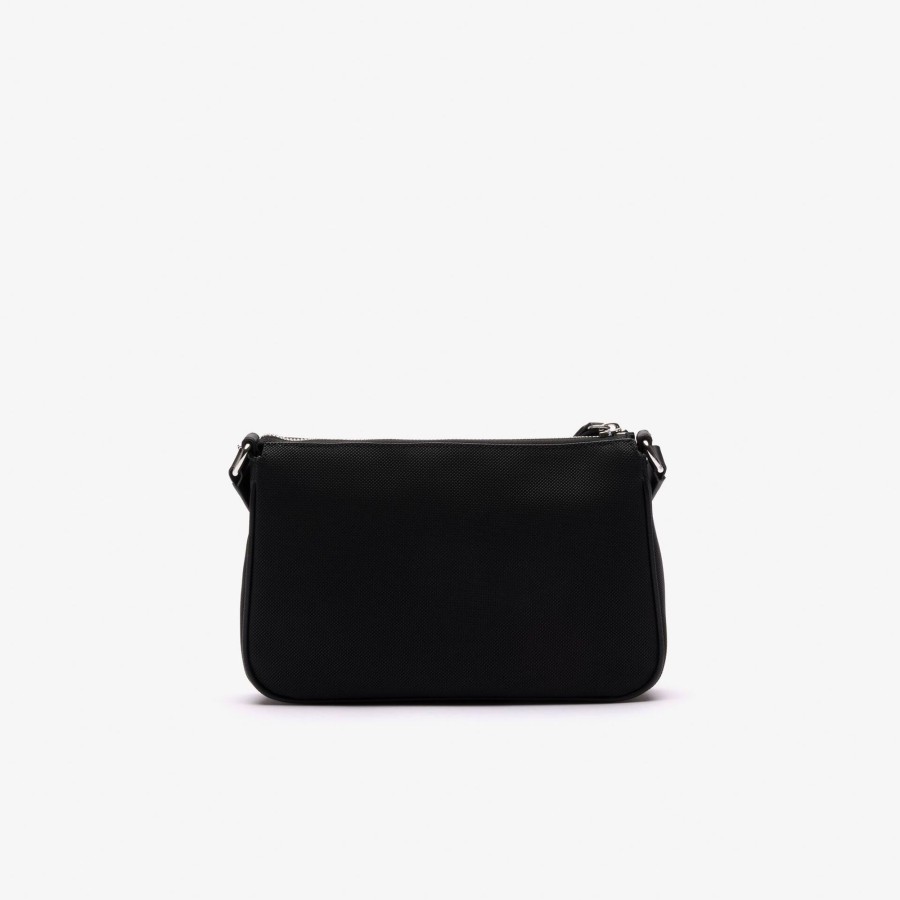 Women Lacoste Bags | Daily Lifestyle Coated Canvas Crossover Purse Noir 000