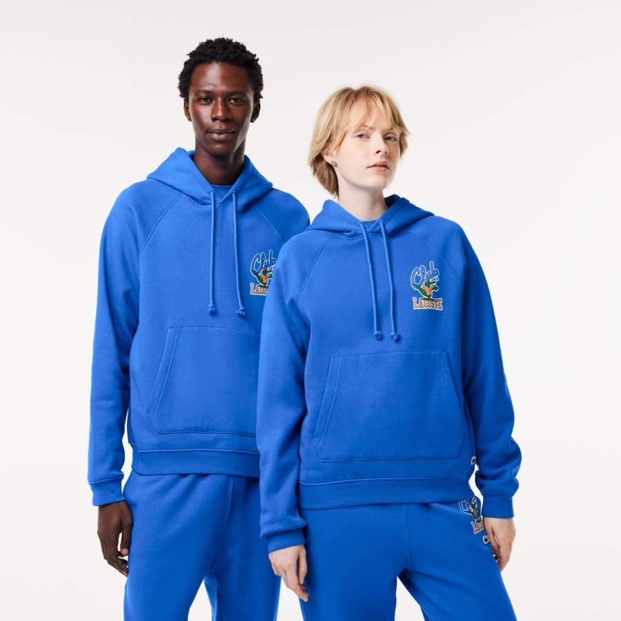 Women Lacoste Sweatshirts | Iconic Print Loose Fit Jogger Sweatshirt Blue Siy