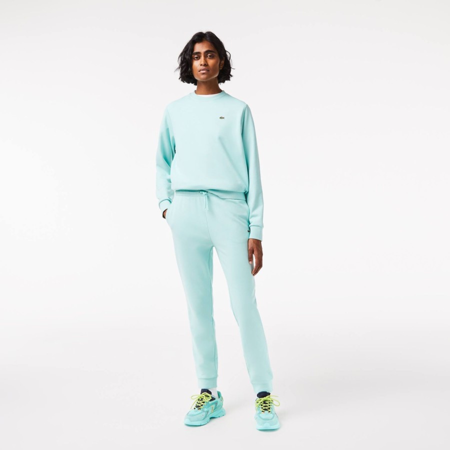 Women Lacoste Tracksuits | Women'S Lacoste Unbrushed Fleece Jogger Trackpants Pastille Mint Green Lgf