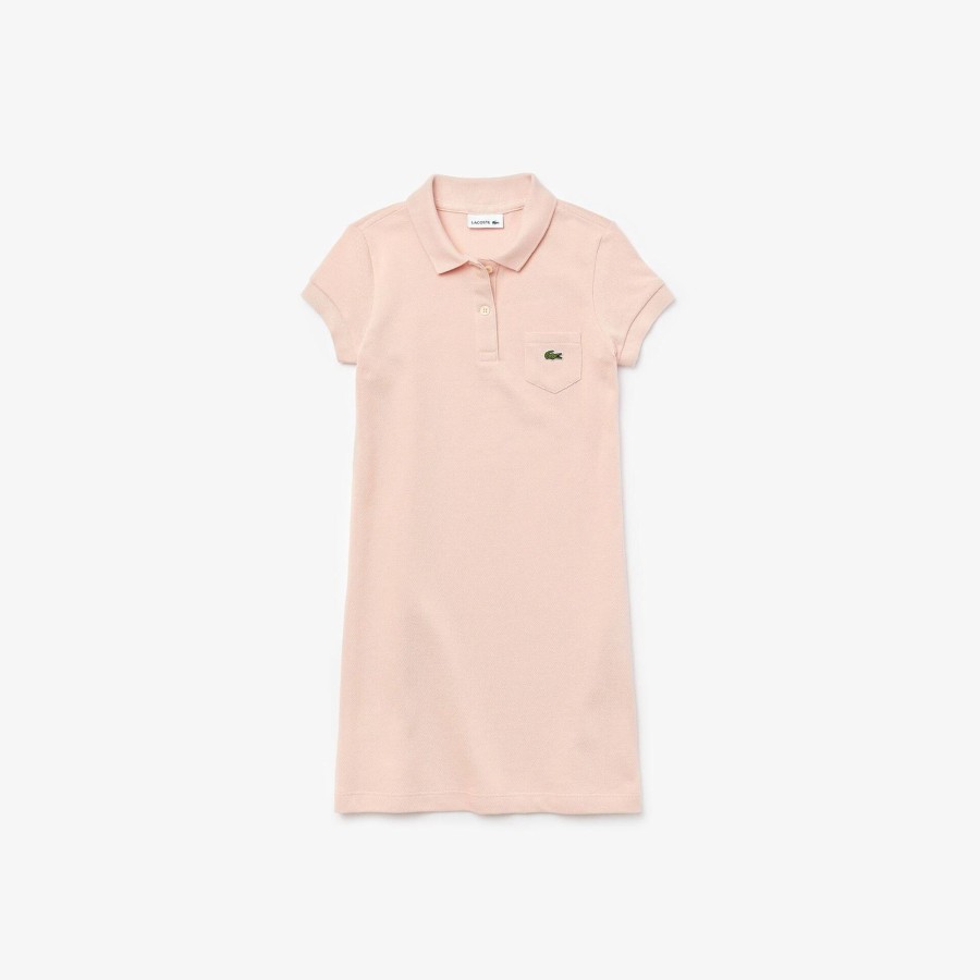 Kids Lacoste Girl Clothing | Girl'S Polo-Style Cotton Dress Light Pink Yzn