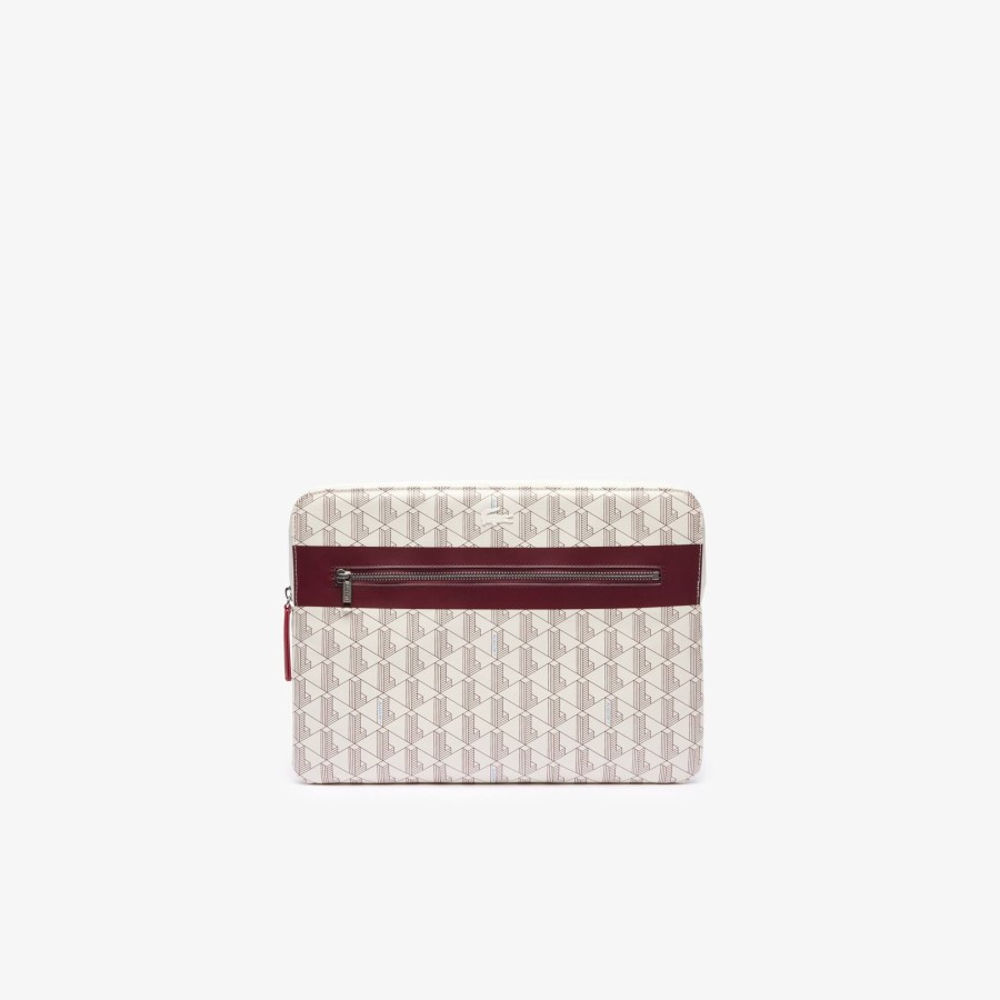 Women Lacoste Wallets & Small Leather Goods | 13" Monogrammed Computer Case Mono Farine Zin M62