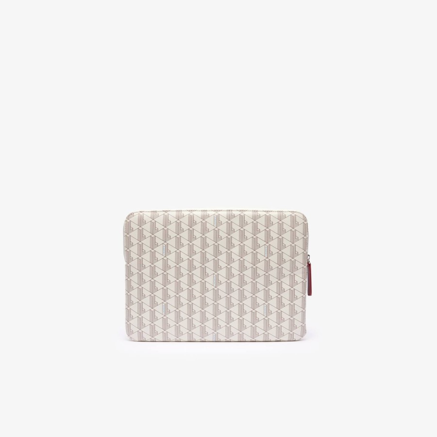 Women Lacoste Wallets & Small Leather Goods | 13" Monogrammed Computer Case Mono Farine Zin M62