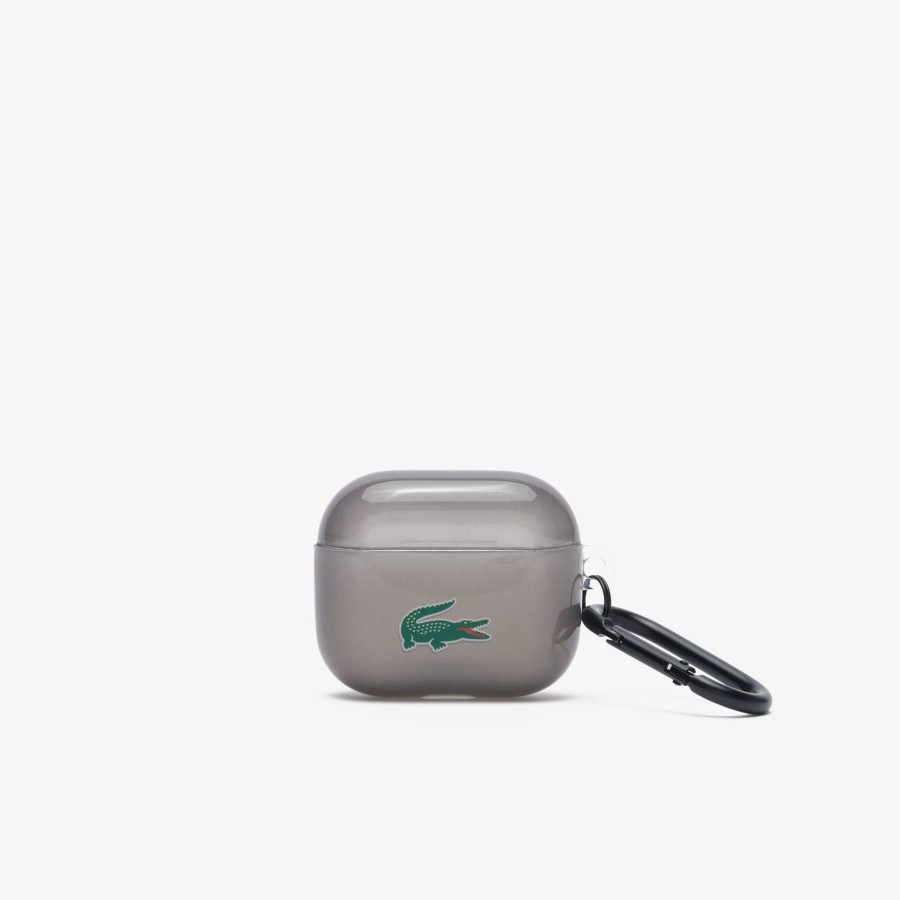 Women Lacoste Iphone Cases | Croc Print Silicone Airpods Pro 3 Case Noir 000