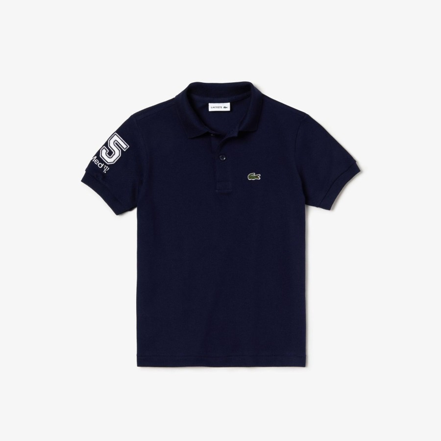 Kids Lacoste Boy Clothing | Boys' Lacoste Club Med Classic Fit Polo Shirt Navy Blue 166