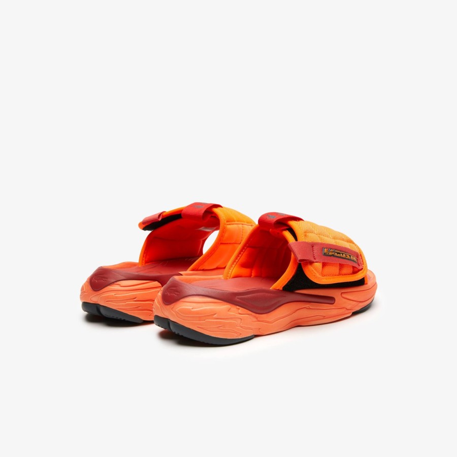 Women Lacoste Flip-Flops & Sandals | Women'S Lacoste Aceslide Synthetic Slides Orange / Dark Grey Ah4