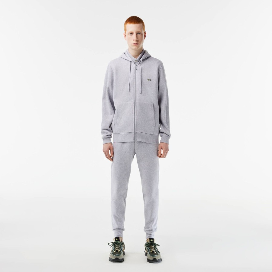 Men Lacoste Tracksuits | Men'S Lacoste Hooded Tracksuit Grey Chine