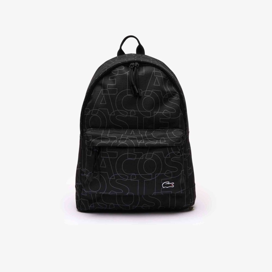 Women Lacoste Back Pack | Neocroc All-Over Print Backpack Noir 000