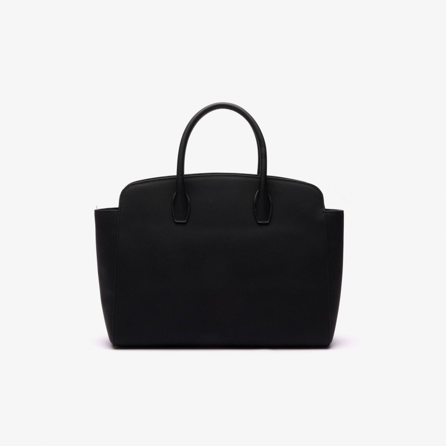 Women Lacoste Bags | Daily Lifestyle Coated Canvas Purse Noir 000