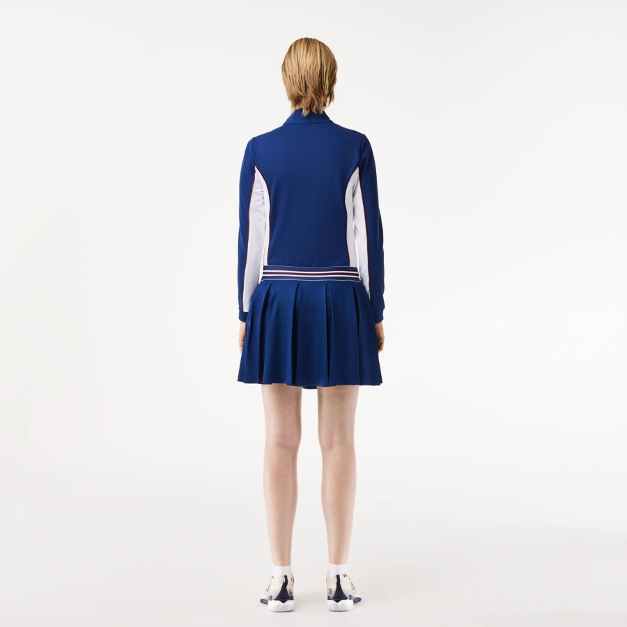 Women Lacoste Tennis | Pique Sport Skirt With Integrated Shorts Navy Blue F9F