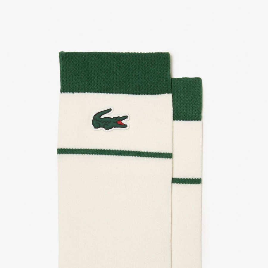 Women Lacoste Golf | Long Jersey Golf Socks White / Green X0N