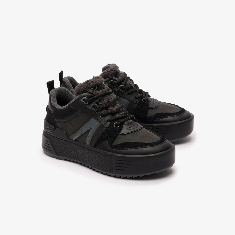 Women Lacoste Outdoor | Women'S L002 Winter Leather Outdoor Trainers Black 02H