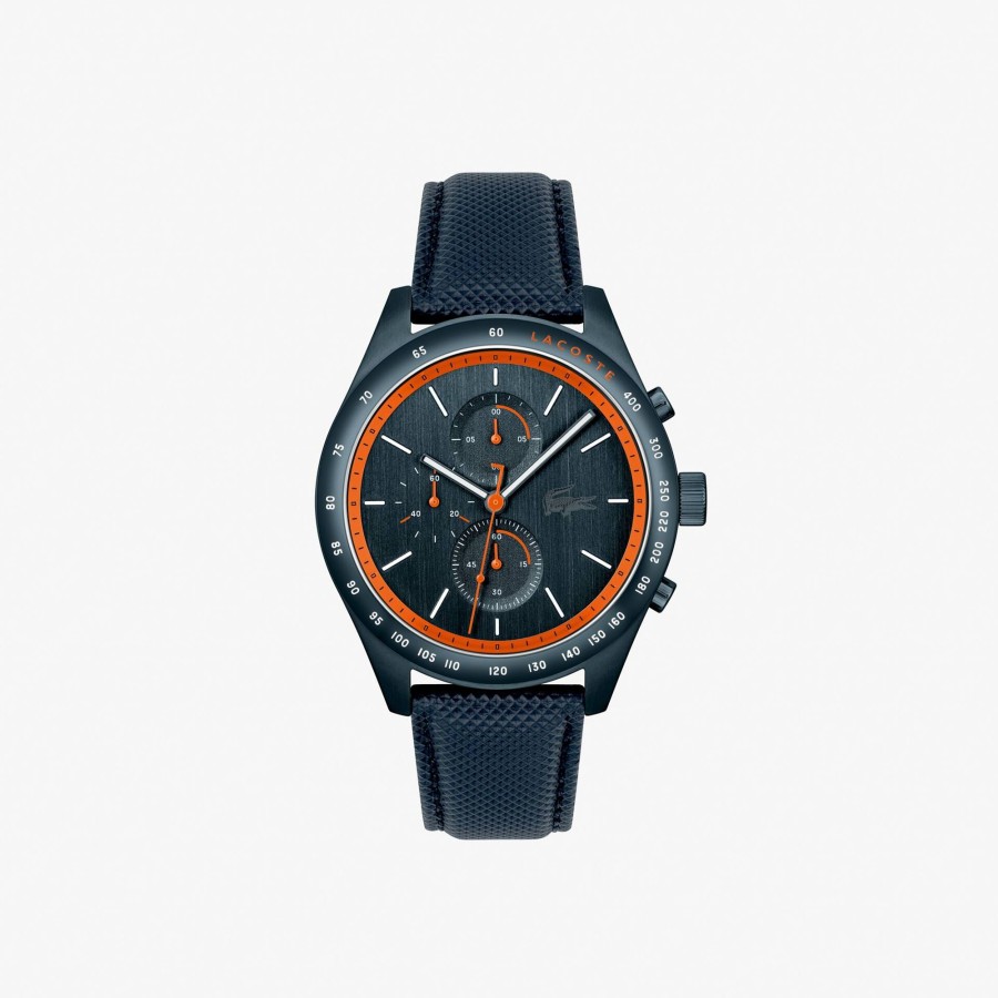 Men Lacoste Watches | Apext Chronograph Leather Watch Blue