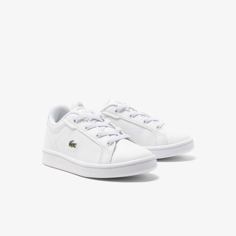 Kids Lacoste Shoes | Kids' Carnaby Pro Synthetic Fiber Trainers White 21G