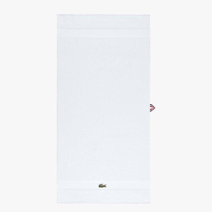 Women Lacoste Home Textile | Contrast Band Cotton L Casual Towel White N01