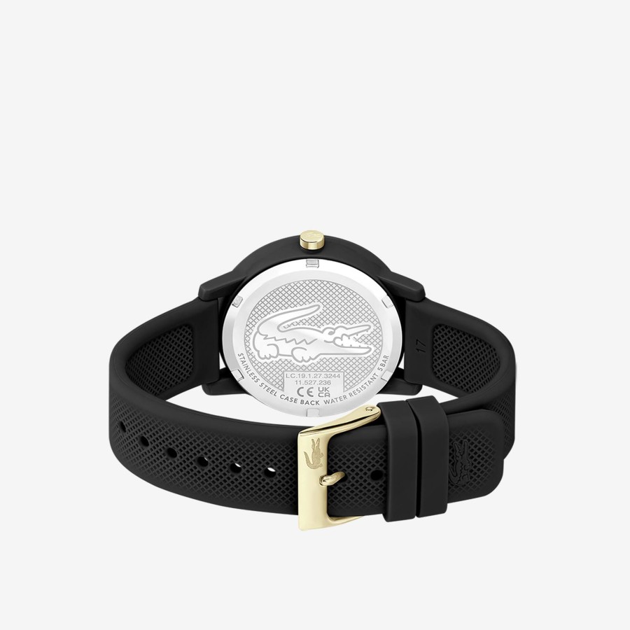 Women Lacoste Watches | Women'S Lacoste.12.12 Black Silicone Strap Watch Black 000