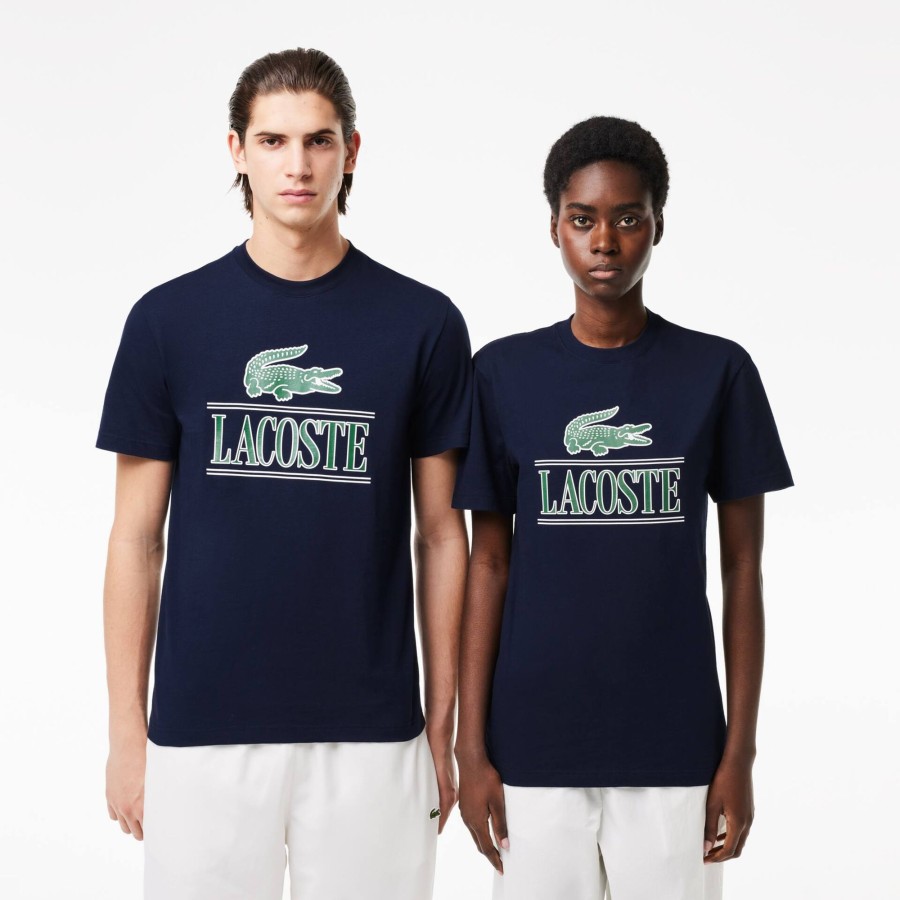 Women Lacoste T-Shirts | Regular Fit Heavy Cotton Jersey T-Shirt Navy Blue 166