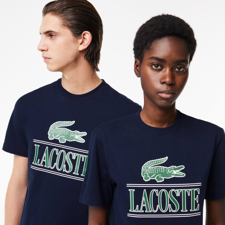 Women Lacoste T-Shirts | Regular Fit Heavy Cotton Jersey T-Shirt Navy Blue 166