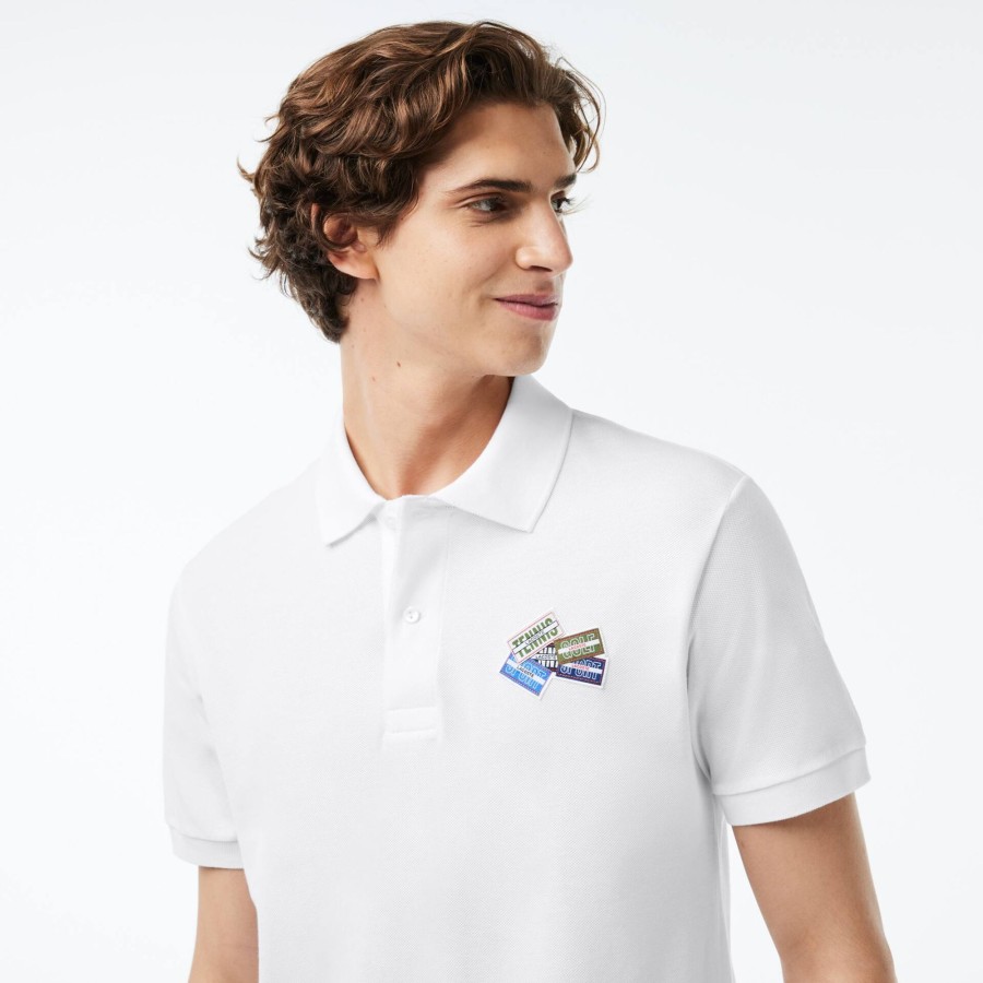 Men Lacoste Polo Shirts | Cotton Pique L.12.12 Badge Detail Polo Shirt White