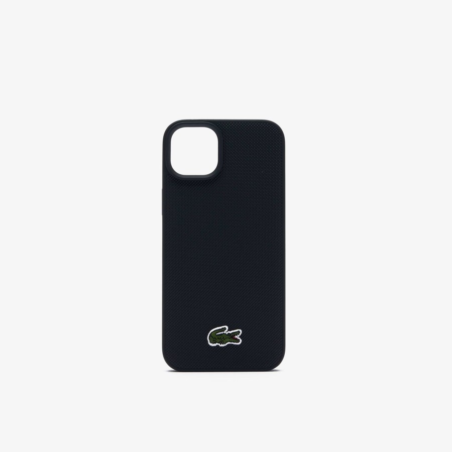 Women Lacoste Iphone Cases | Pique Effect Iphone 15 Max Case Noir 000