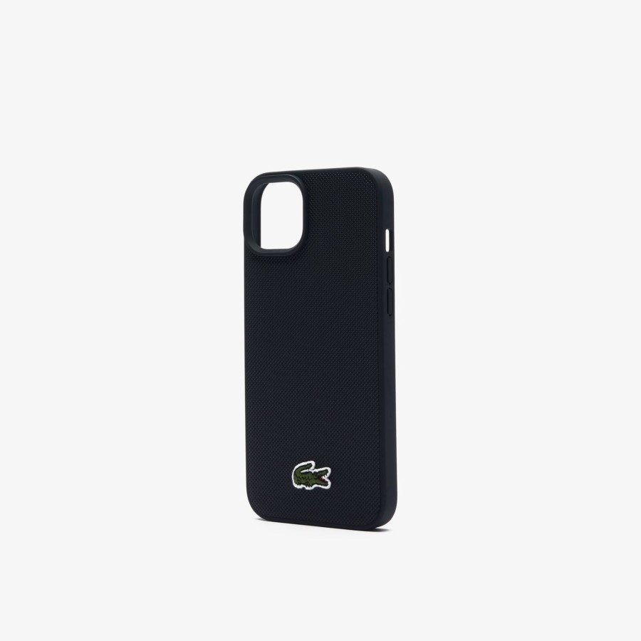 Women Lacoste Iphone Cases | Pique Effect Iphone 15 Max Case Noir 000