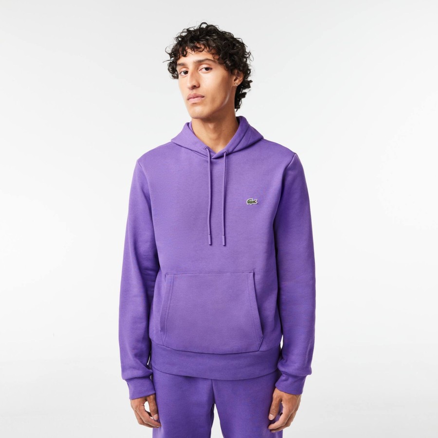 Men Lacoste Sweatshirts | Men'S Lacoste Organic Cotton Hoodie Purple