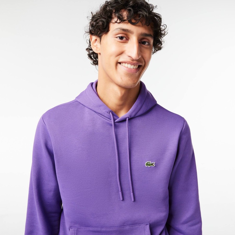 Men Lacoste Sweatshirts | Men'S Lacoste Organic Cotton Hoodie Purple