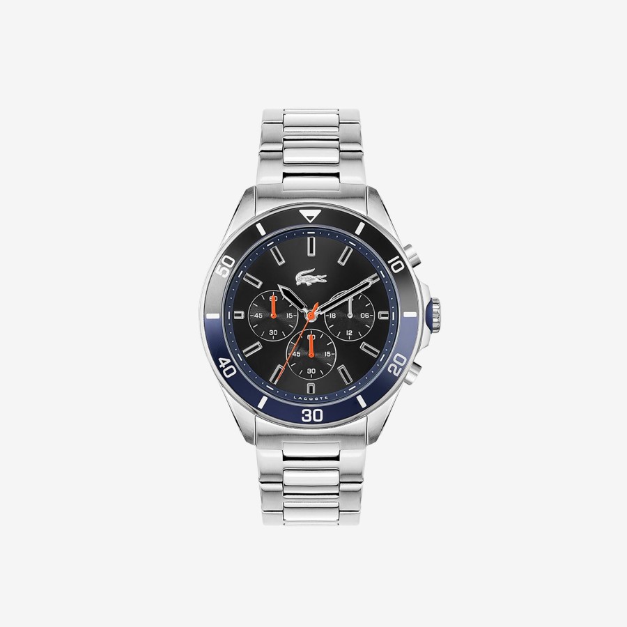 Men Lacoste Watches | Tiebreaker Chrono Watch With Stainless Steel Bracelet Black