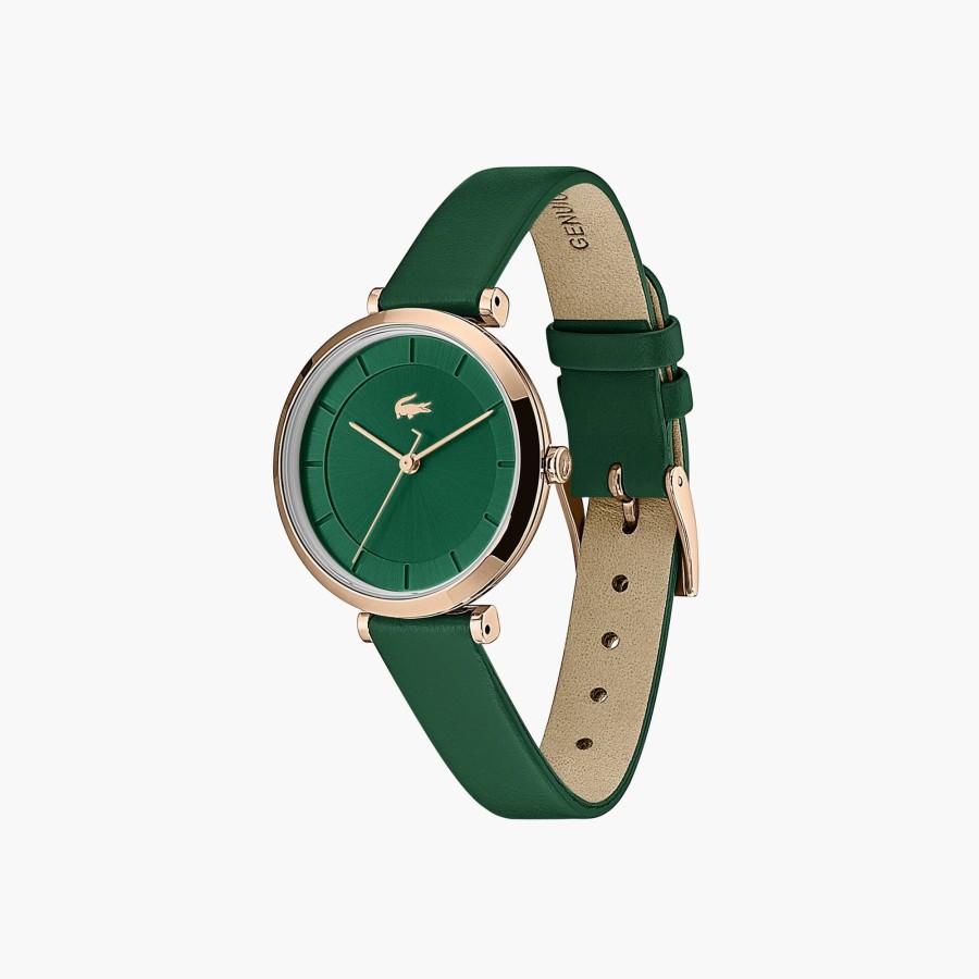 Women Lacoste Watches | Lacoste Geneva 3Hands Watch With Green Leather Green 000