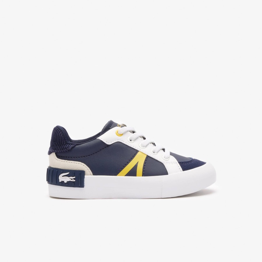 Kids Lacoste Shoes | Infants' L004 Trainers Navy / Yellow 2M3