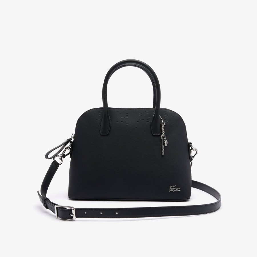 Women Lacoste Bags | Daily Lifestyle Coated Canvas Bugatti Purse Noir 000