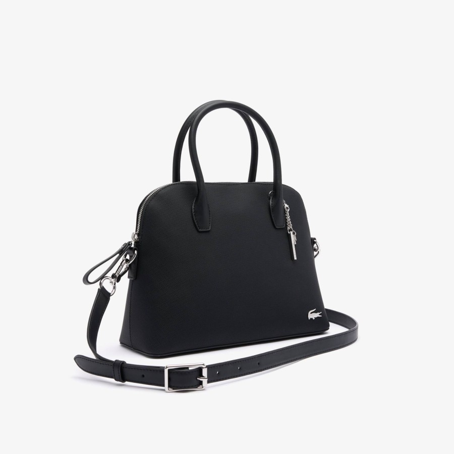 Women Lacoste Bags | Daily Lifestyle Coated Canvas Bugatti Purse Noir 000