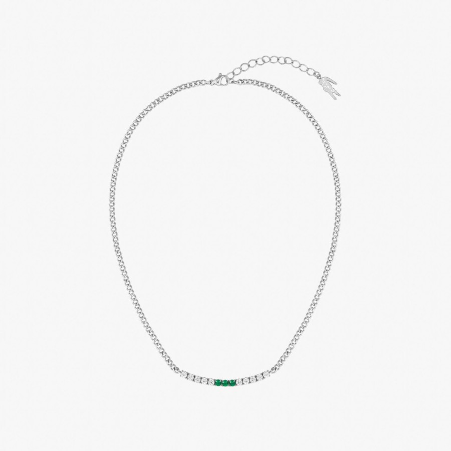 Women Lacoste Jewellery | Duchess Necklace Silver And Green 041