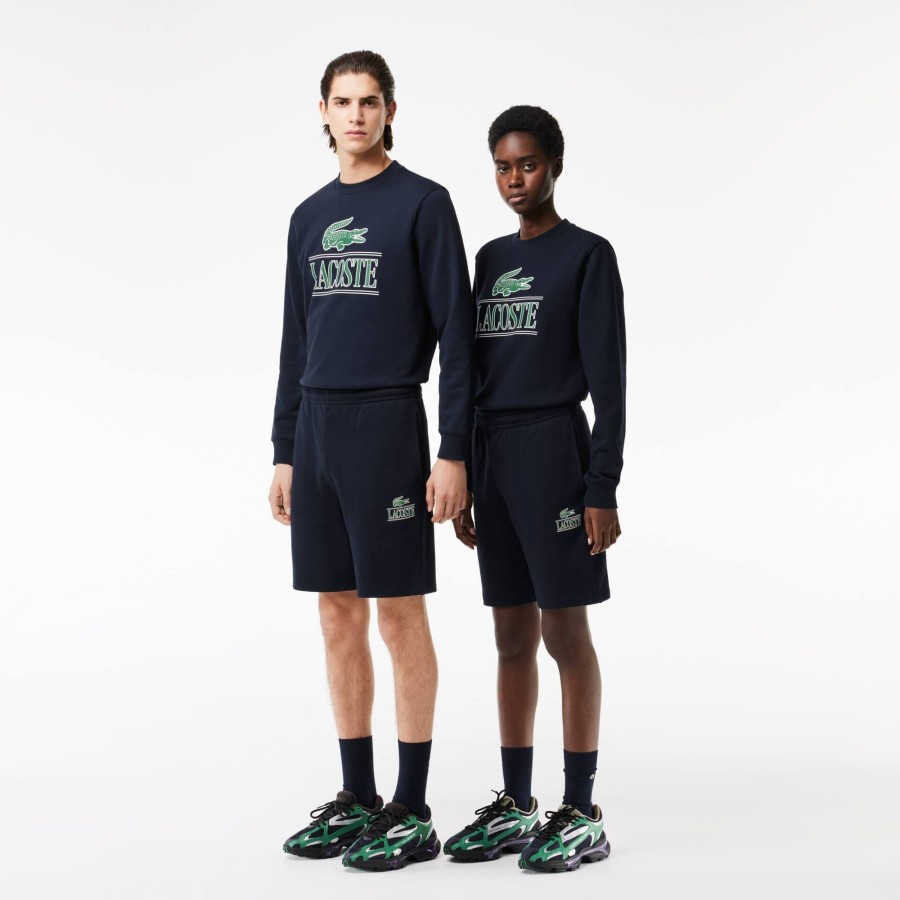 Women Lacoste Tracksuits | Lacoste Signature Print Jogger Shorts Navy Blue 166