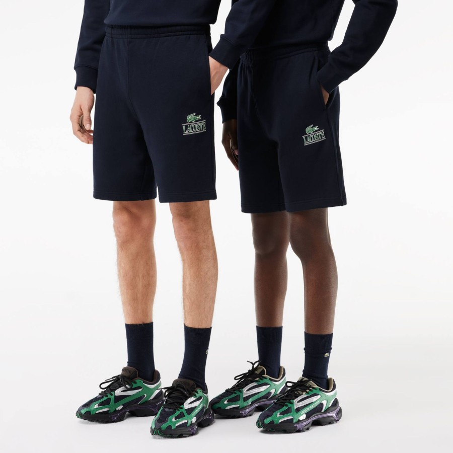 Women Lacoste Tracksuits | Lacoste Signature Print Jogger Shorts Navy Blue 166