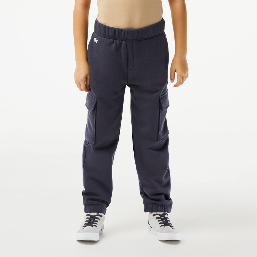 Kids Lacoste Boy Clothing | Boys' Lacoste Organic Cotton Track Pants Blue Kxe