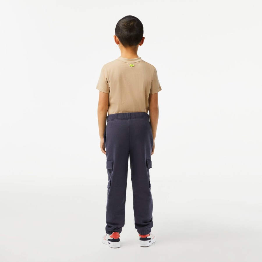 Kids Lacoste Boy Clothing | Boys' Lacoste Organic Cotton Track Pants Blue Kxe