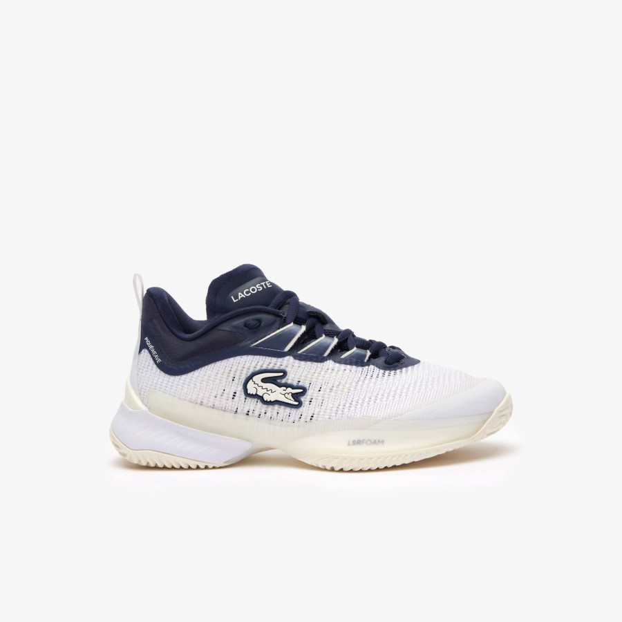 Women Lacoste Tennis | Women'S Ag-Lt23 Ultra Clay Court Tennis Shoes White & Navy 042