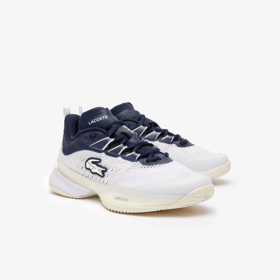 Women Lacoste Tennis | Women'S Ag-Lt23 Ultra Clay Court Tennis Shoes White & Navy 042